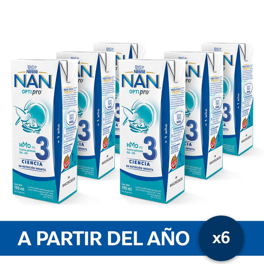 NAN® Optipro® 3 Leche Infantil Listo para Tomar - 6 unidades x 190ml
