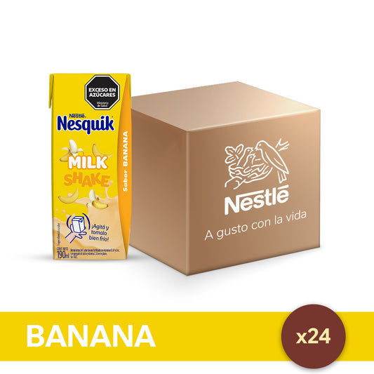 ¡Pack x 24! Nesquik® Milkshake Banana Listo para Tomar x 190ml.