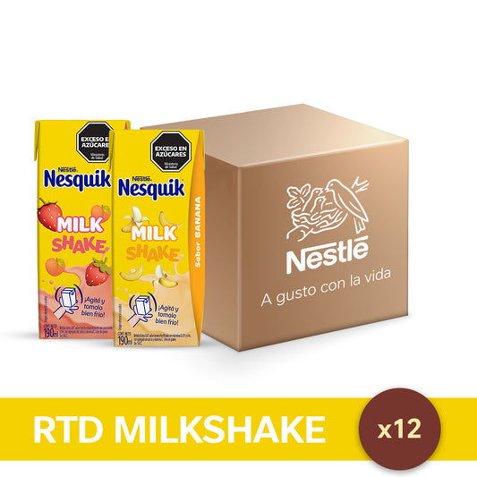 ¡Pack x 12! Nesquik® Milkshake Listo para Tomar x 190ml.