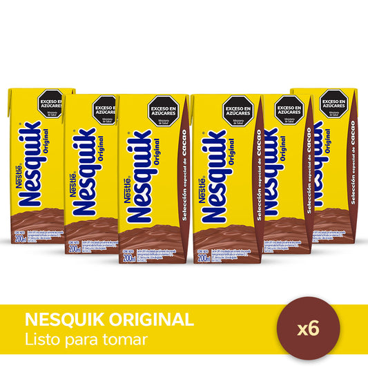 Nesquik® Original Chocolatada Listo para Tomar - 6 unidades x 200ml.
