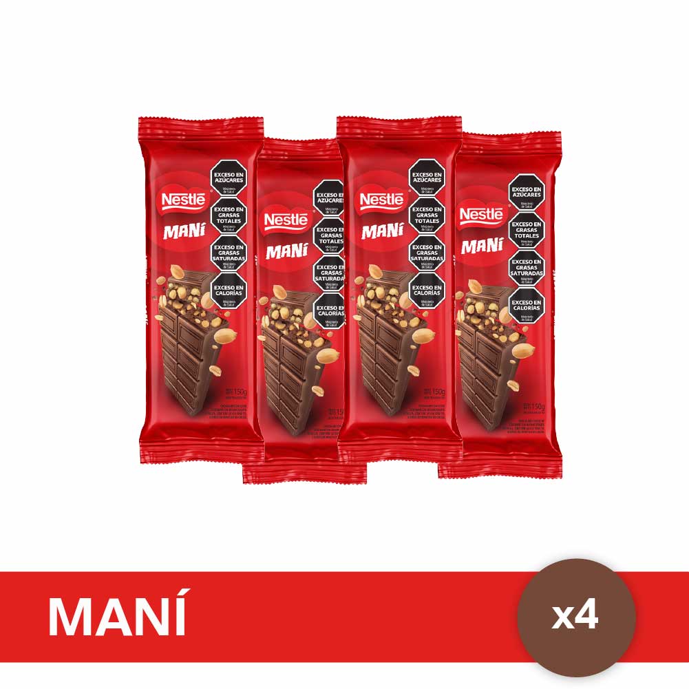 Chocolate con Maní NESTLE® - 4 unidades x 150gr