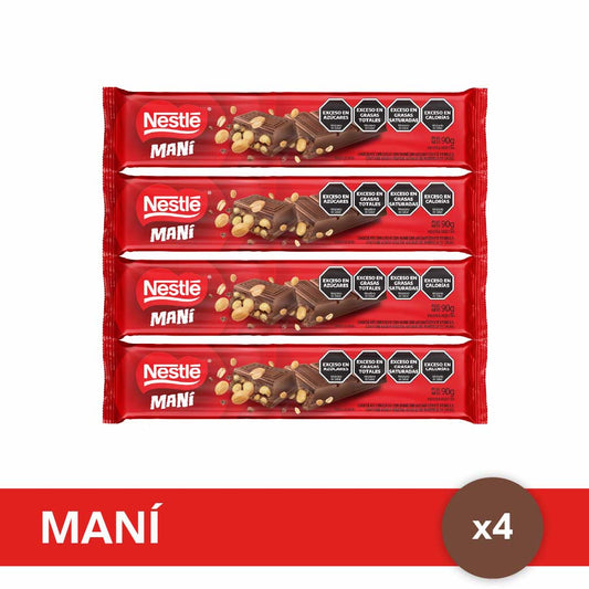 Chocolate con Maní NESTLE® - 4 unidades x 90gr