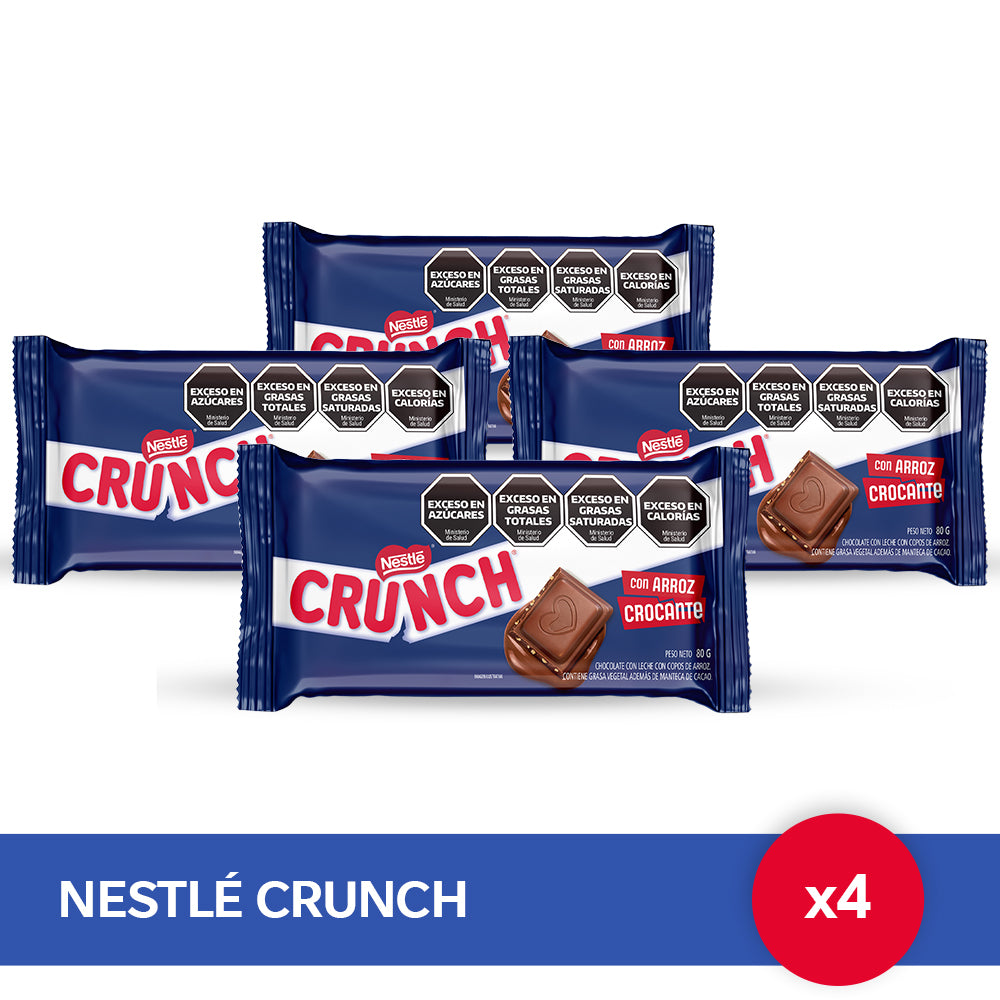 Chocolate con Copos de Arroz CRUNCH® - 4 unidades x 80gr