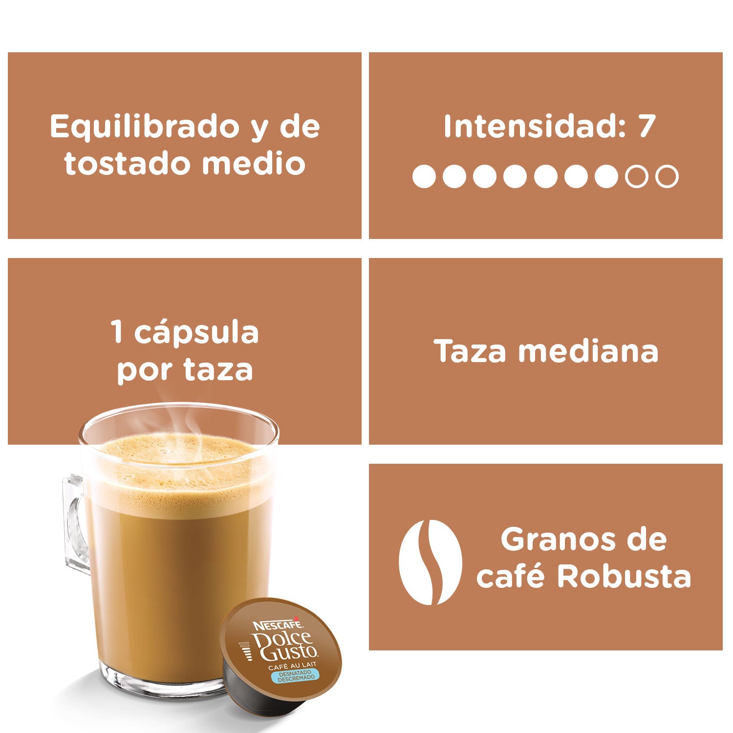 Cápsula Nescafé Dolce Gusto CAFÉ AU LAIT SKINNY – 16 Cápsulas - Quiero Cafe  PY