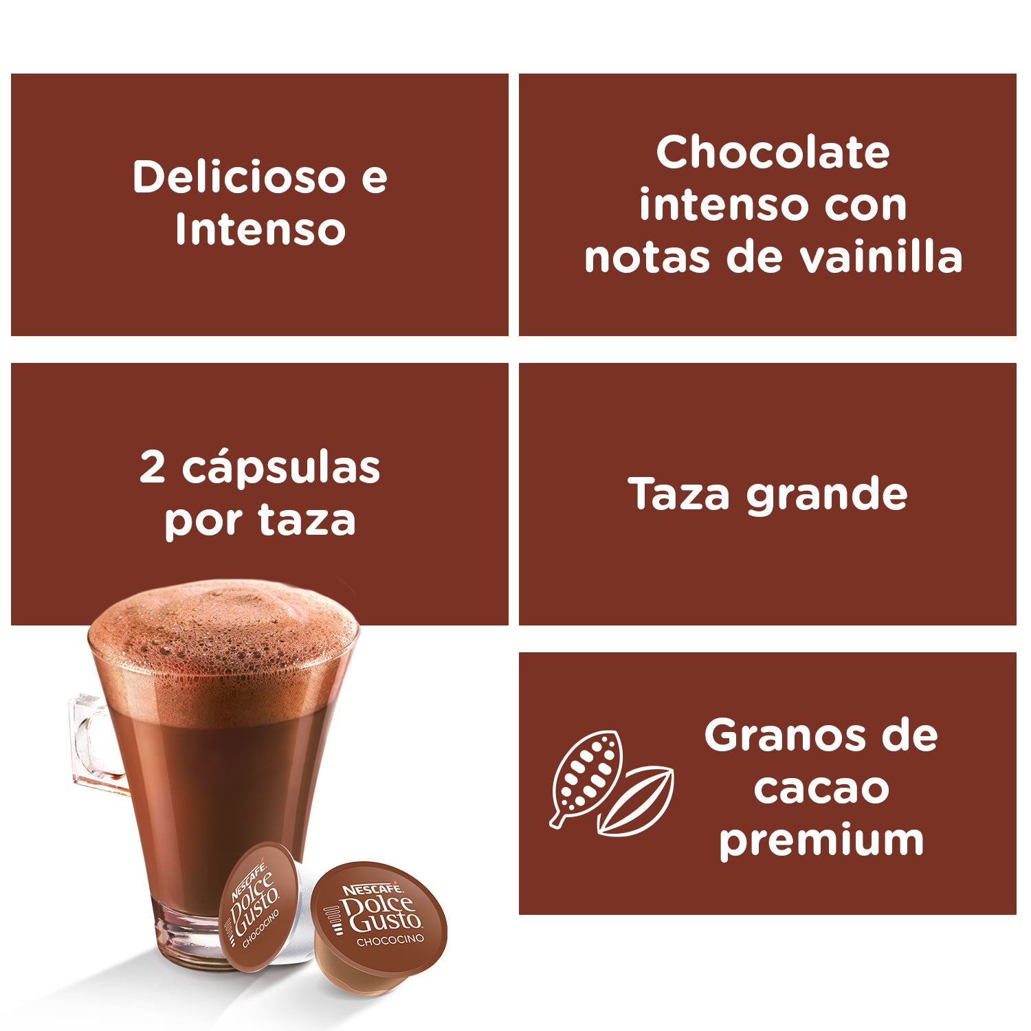 Chococcino Nescafé Dolce Gusto - Caja de 16 cápsulas en