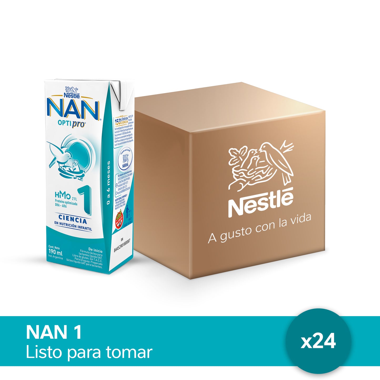 ¡Pack x 24! NAN® Optipro® 1 Leche Infantil Listo para Tomar x 190ml