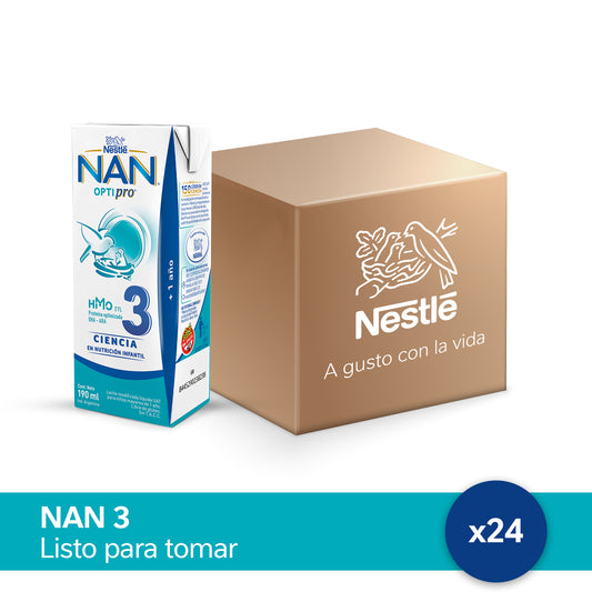 ¡Pack x 24! NAN® Optipro® 3 Leche Infantil Listo para Tomar x 190ml