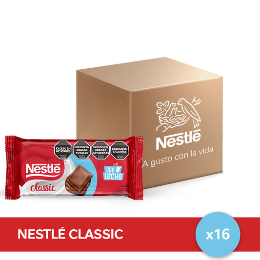 Chocolate con Leche Nestlé Classic® - 16 unidades x 80gr