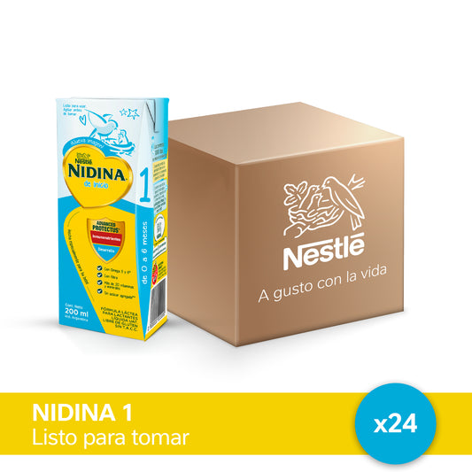 ¡Pack x 24! NIDINA® 1 Leche Infantil Listo para Tomar x 200ml.